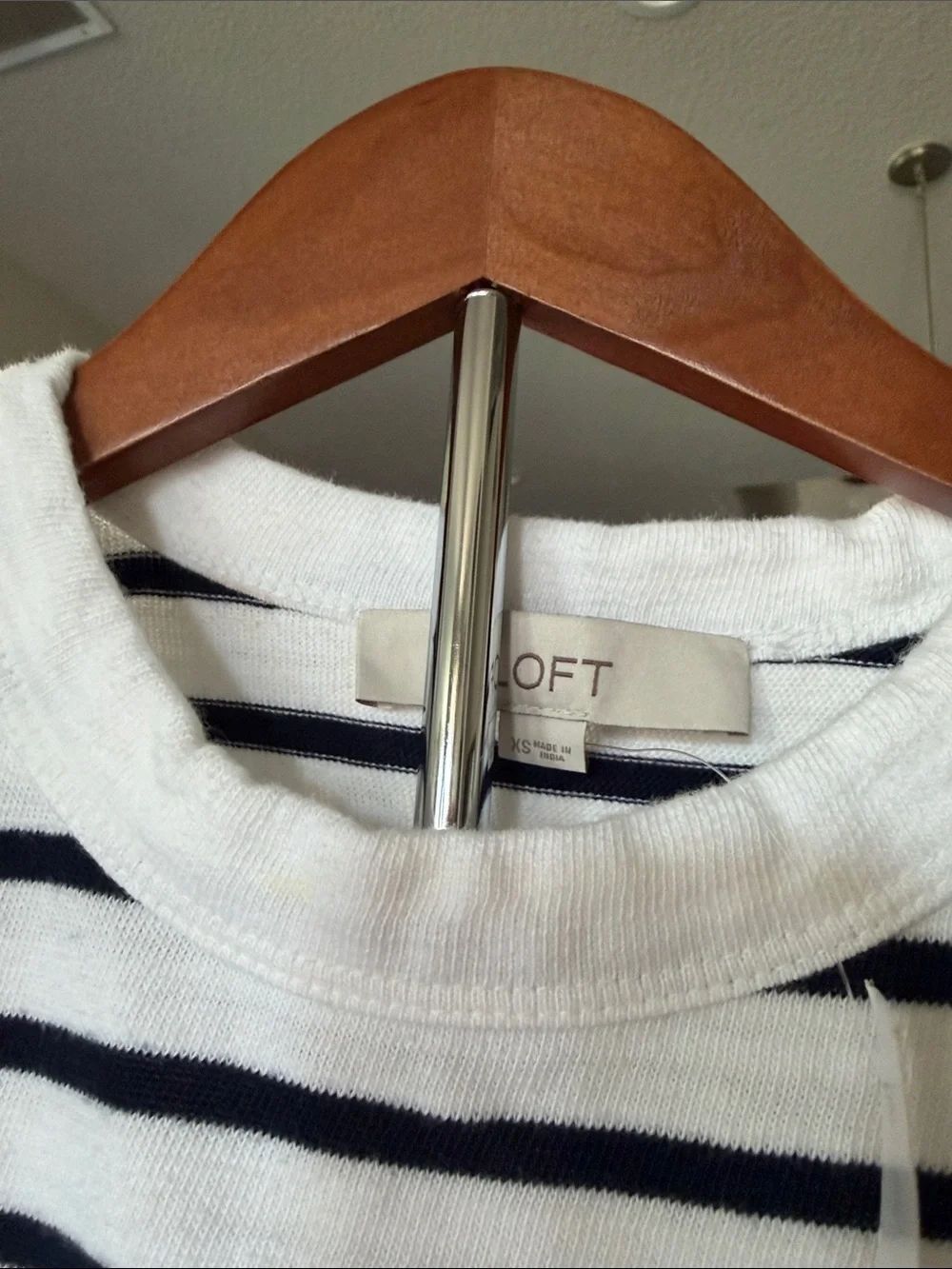 NWT Loft White Blue Striped Tank Top Cotton XS Nautical Sleeveless Classic - Picture 3 of 9